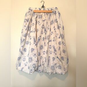 Lucky Brand Blue and White Maxi Cotton Skirt